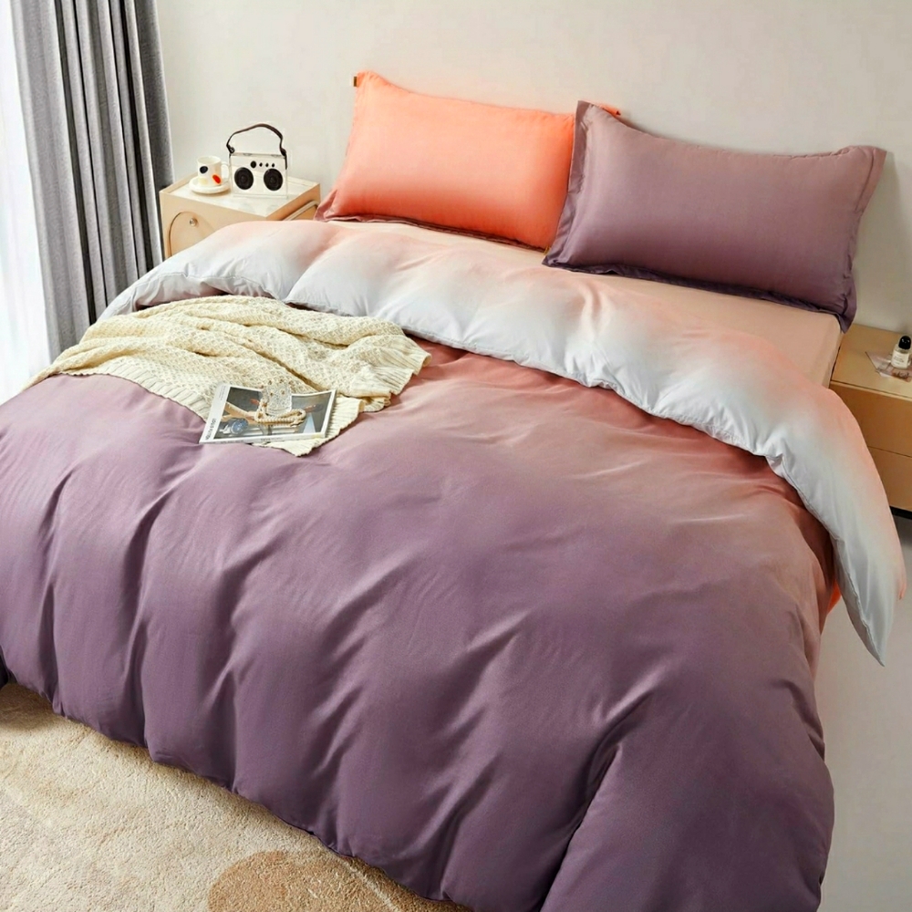 NEW! 3 Piece KING Duvet Cover Set. 1000 Thread Count. Zipper Closure. Ombre.